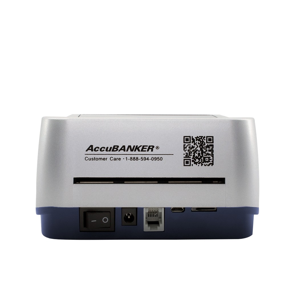 AccuBANKER® D470 QuadScan Counterfeit Detector - back view