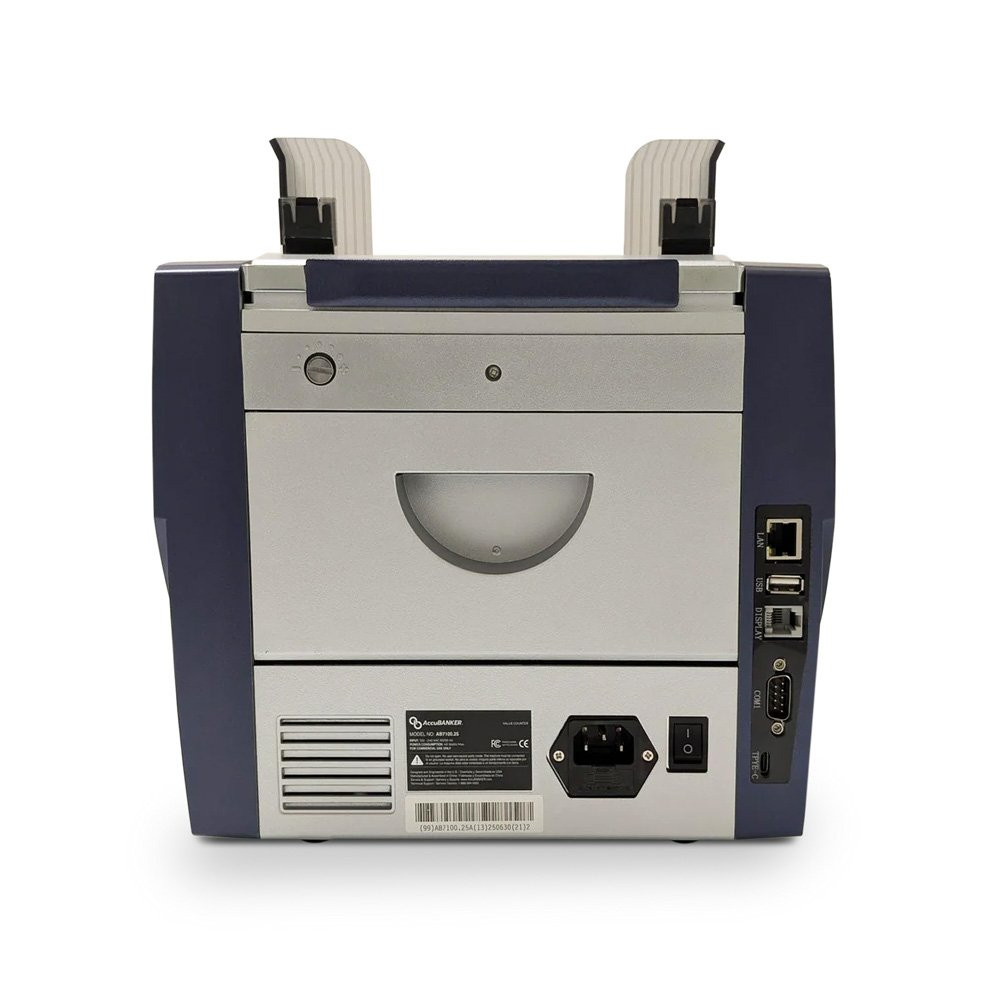 AccuBANKER® AB7100 New AB ValuePro Single Pocket Currency Discriminator Displaying Back 