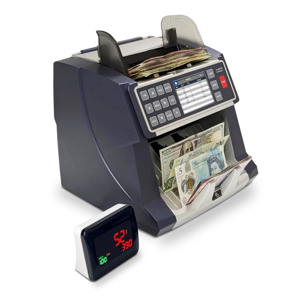 AccuBANKER® AB7100 New AB ValuePro Single Pocket Currency Discriminator Displaying Side View