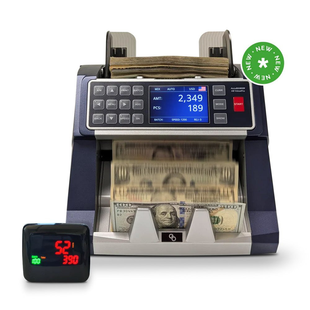 AccuBANKER® AB7100 New AB ValuePro Single Pocket Currency Discriminator 