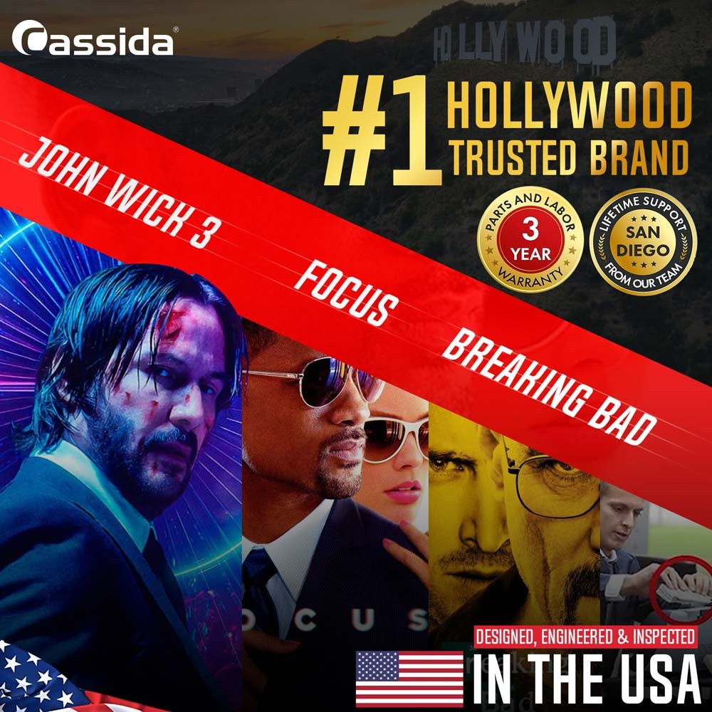Cassida, #1 hollywood trusted brand, 3 year warranty, designed, engineered & inspected in the USA 