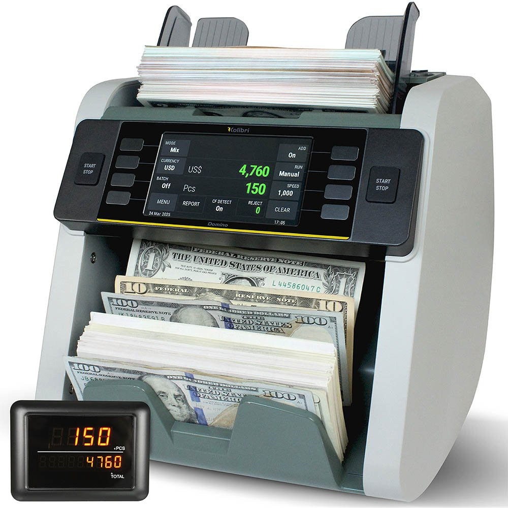 Domino V2 Mixed Bill Counter with Advanced Counterfeit Detection