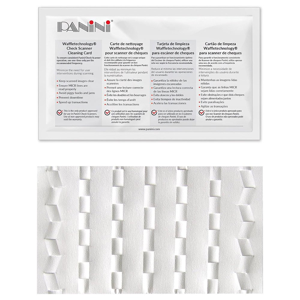 Panini Check Scanner Cleaning Card with Waffletechnology®