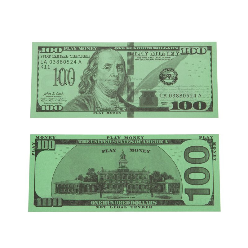 Play Money Kit - Realistic Coin and Bills - 100