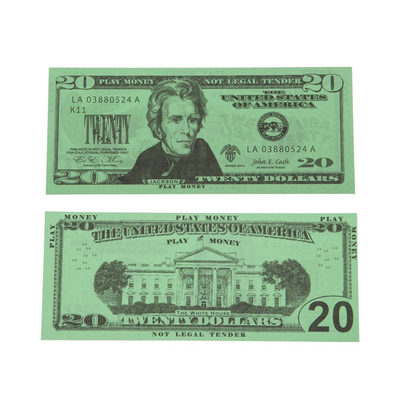 Play Money Kit - Realistic Coin and Bills - 20 