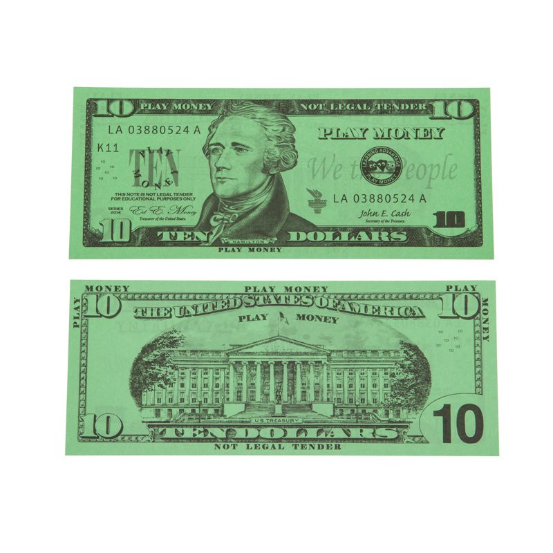 Play Money Kit - Realistic Coin and Bills - 10