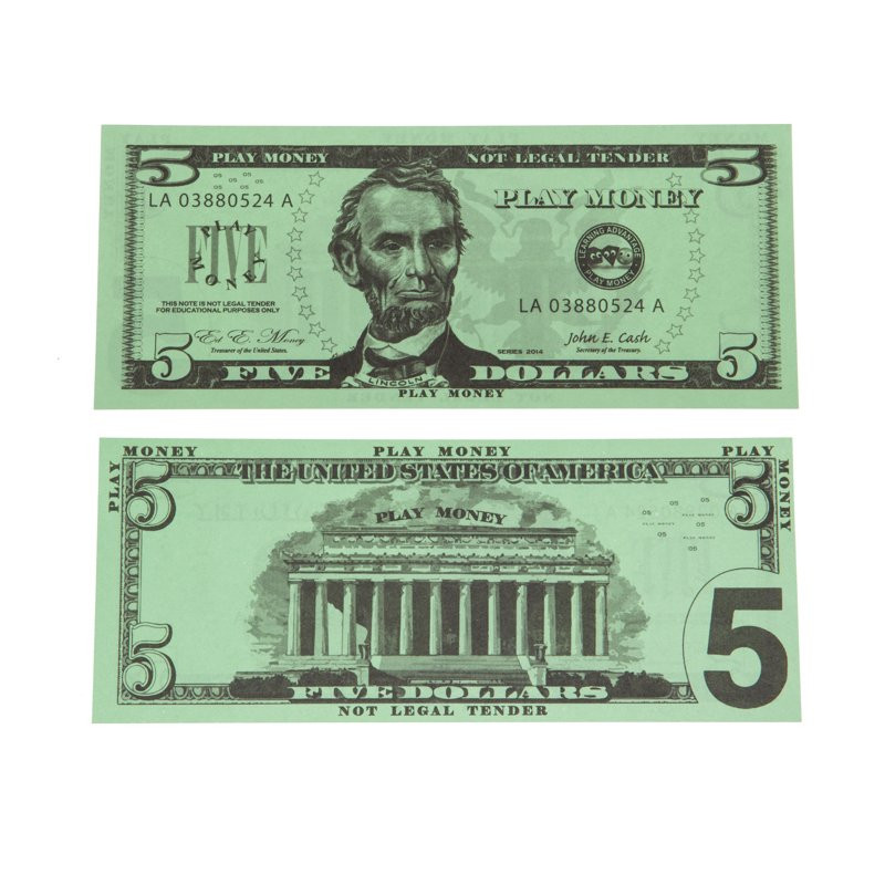 Play Money Kit - Realistic Coin and Bills - 5