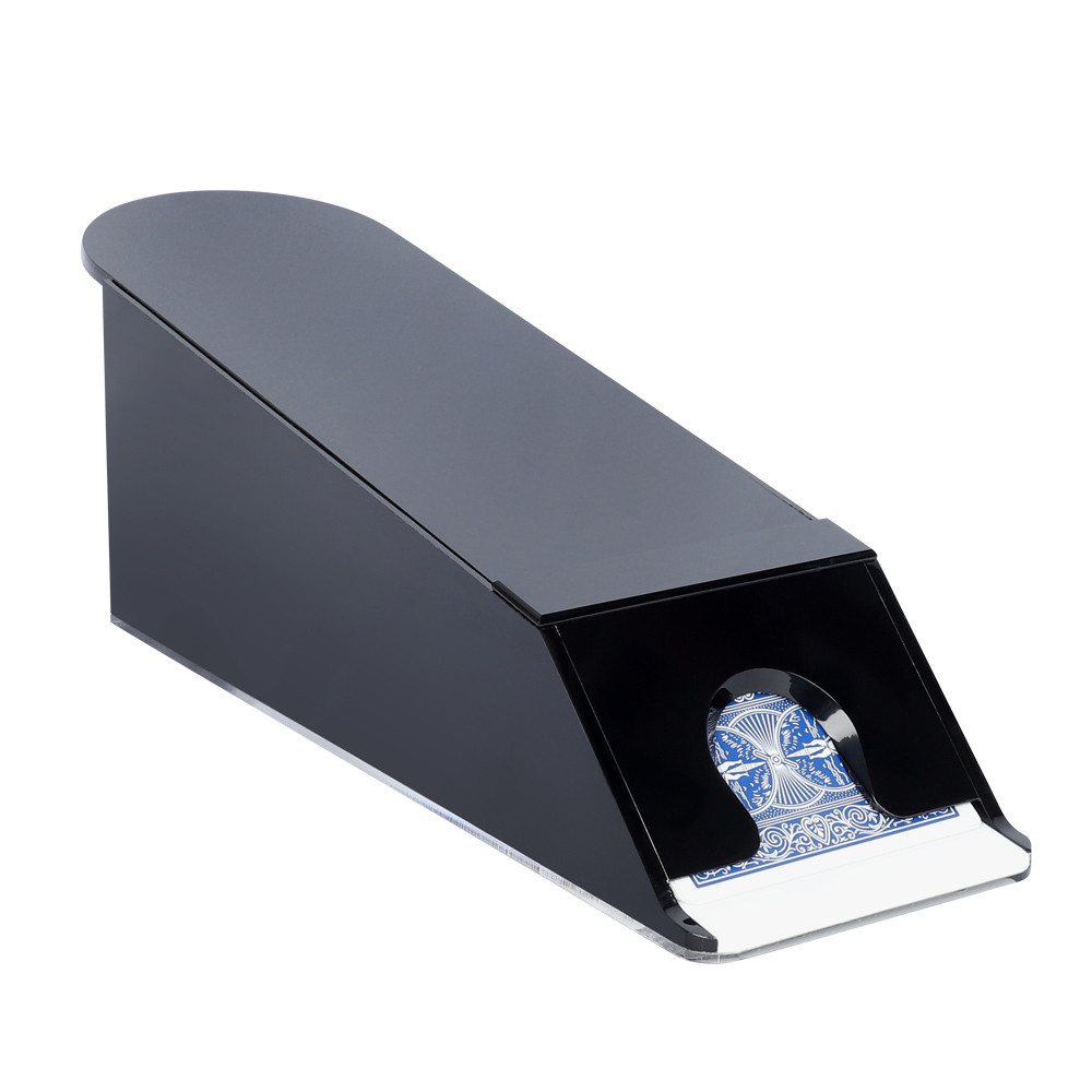 Blackjack Dealer Shoe, 6 Deck Capacity, Solid Black with Lid