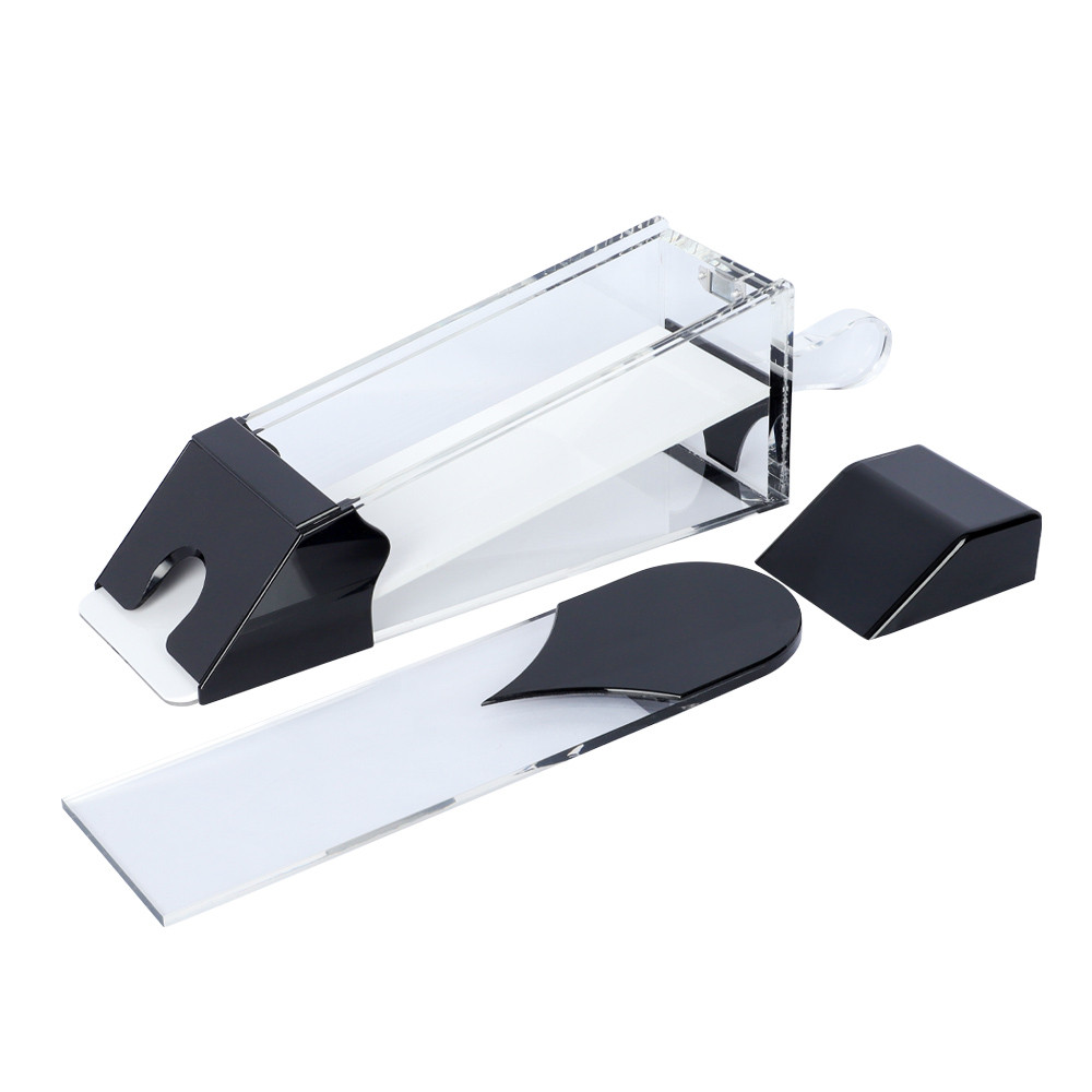 Baccarat Card Dealing Shoe, Clear Shoe with Black Trim