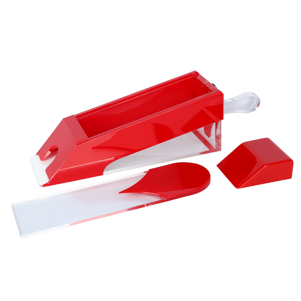 Baccarat Card Dealing Shoe, Clear Shoe with Red Trim