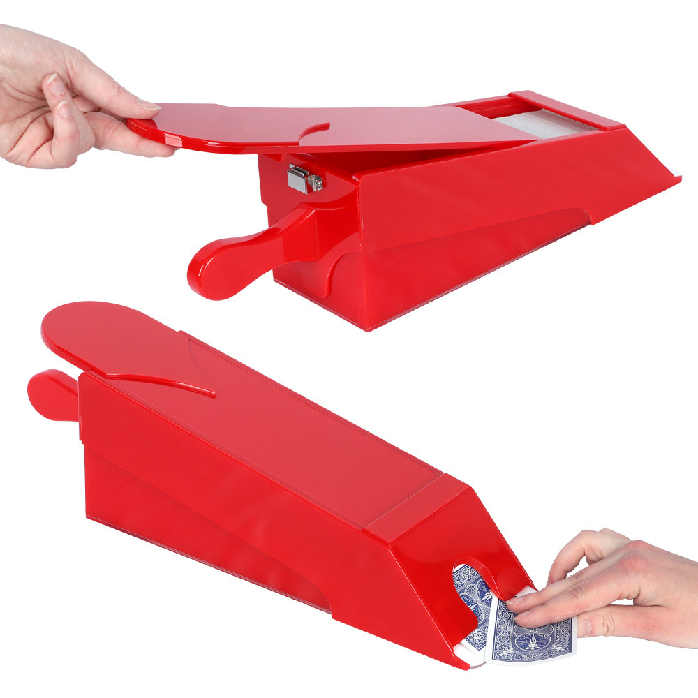 Baccarat Card Dealing Shoe, Solid Red Shoe