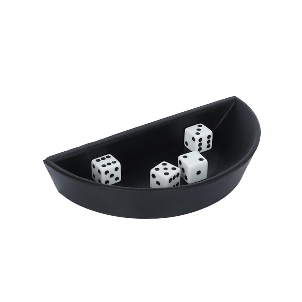 Dice Bowl Black Rubber, 6-7/8 x 1-5/8 x 3-3/8 inch
