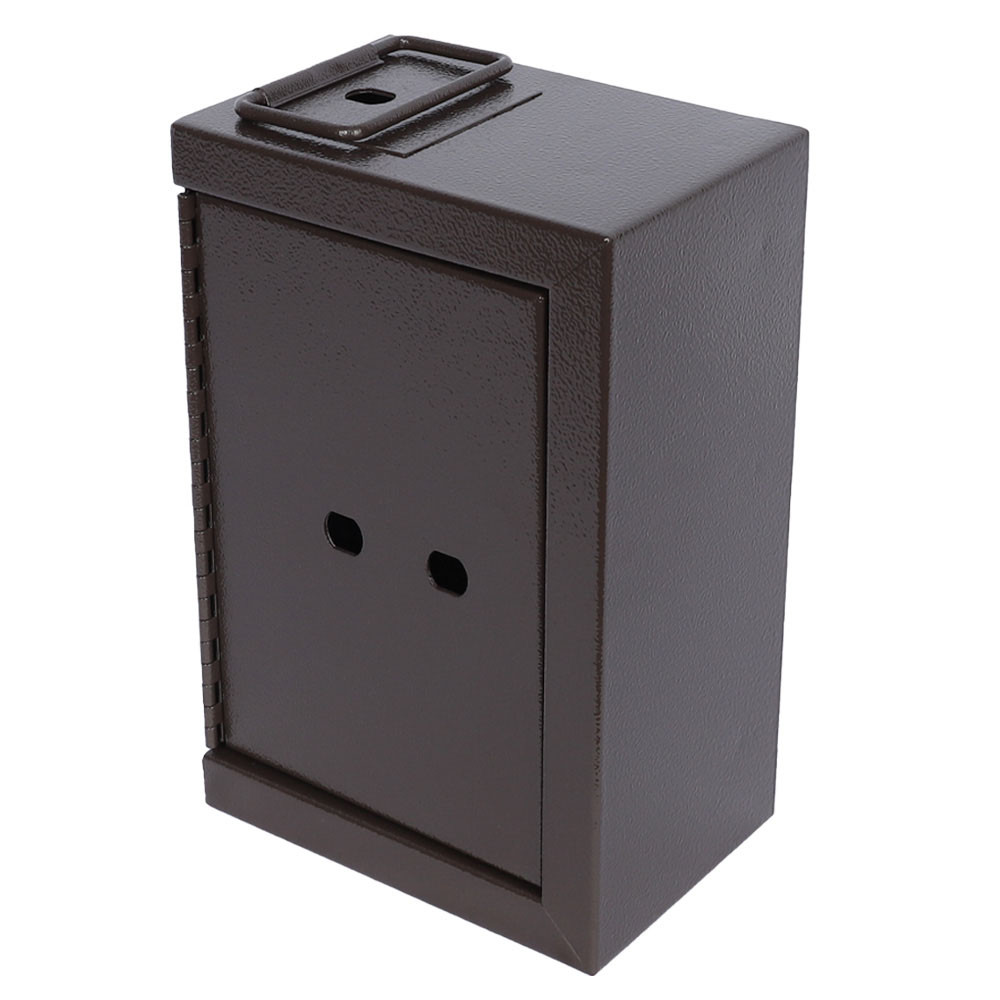 front- 3 Hole Brown Slim Line Universal Drop Box - 12W x 5-7/8H x 8D