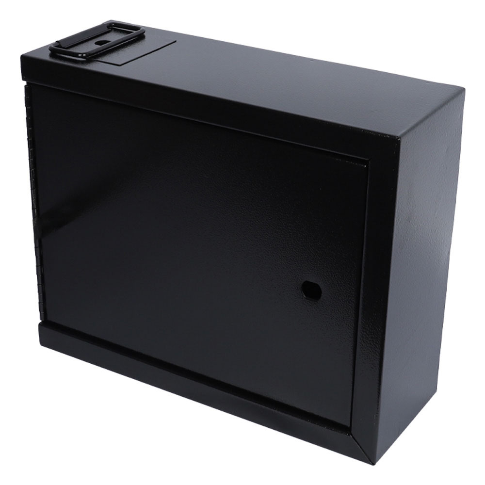 front side - closed - Black Oversized Slim Line Drop Box - 12W x 5-3/4H x 15D