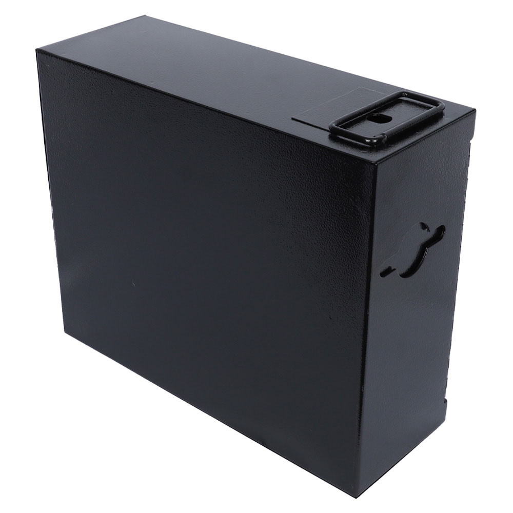 back side - Black Oversized Slim Line Drop Box - 12W x 5-3/4H x 15D 