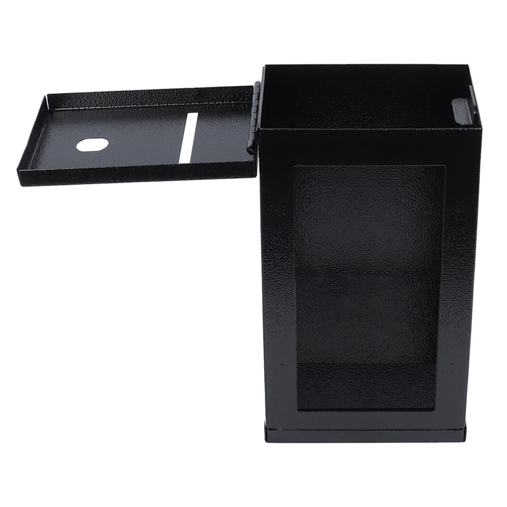 front - opne - Tokebox Black Metal 1 Window w/ J-Hook, Top Opening - 9H x 5-1/4W x 3-3/4D (inch)