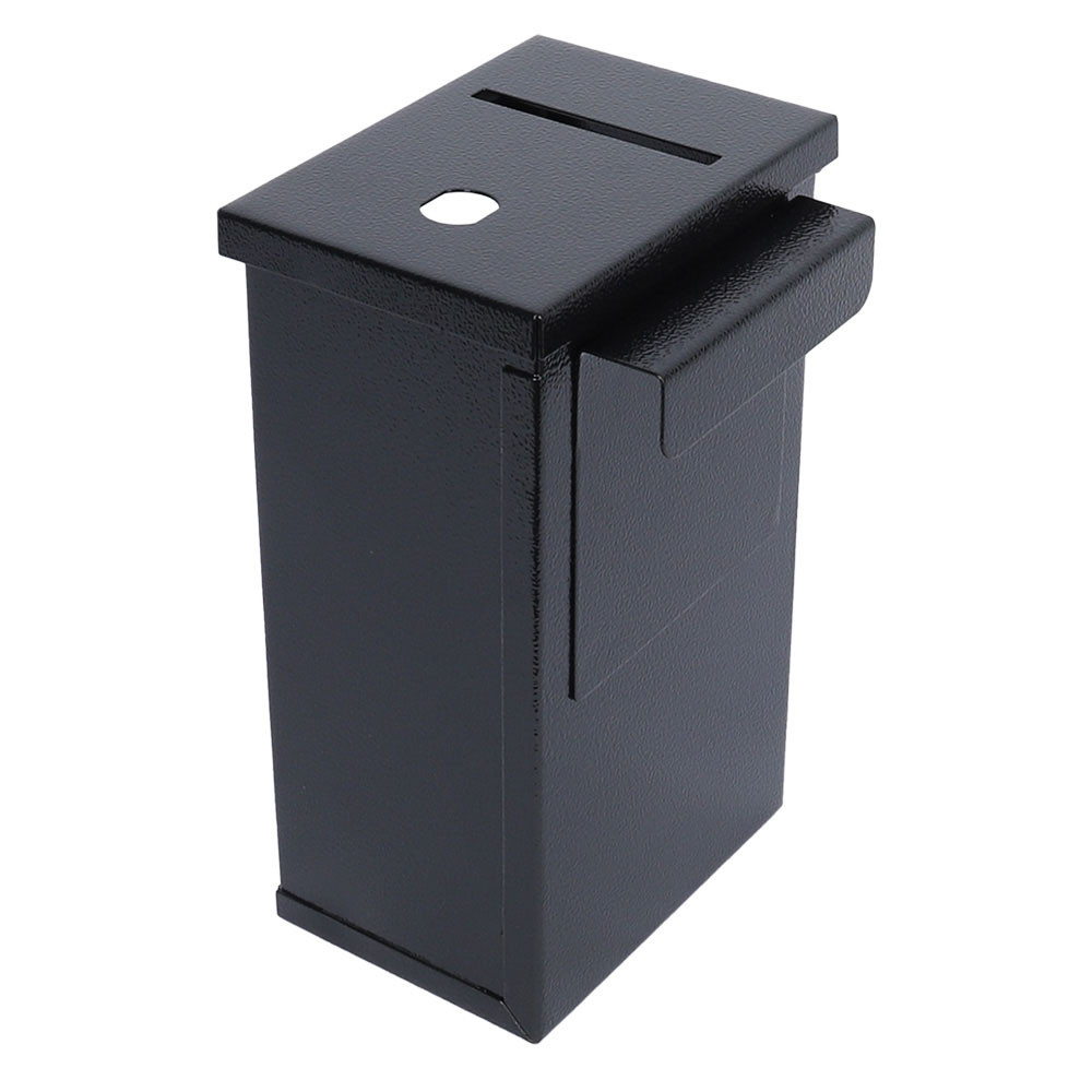 back -Tokebox Black Metal 1 Window w/ J-Hook, Top Opening - 9H x 5-1/4W x 3-3/4D (inch)