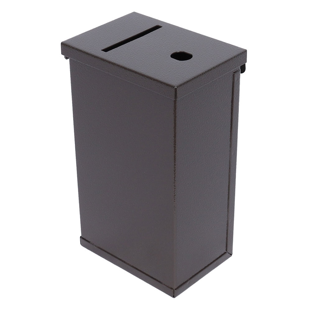front - closed - Tokebox Brown All Metal w/ J-Hook, Top Opening (9H x 5-1/4W x 3-3/4D)
