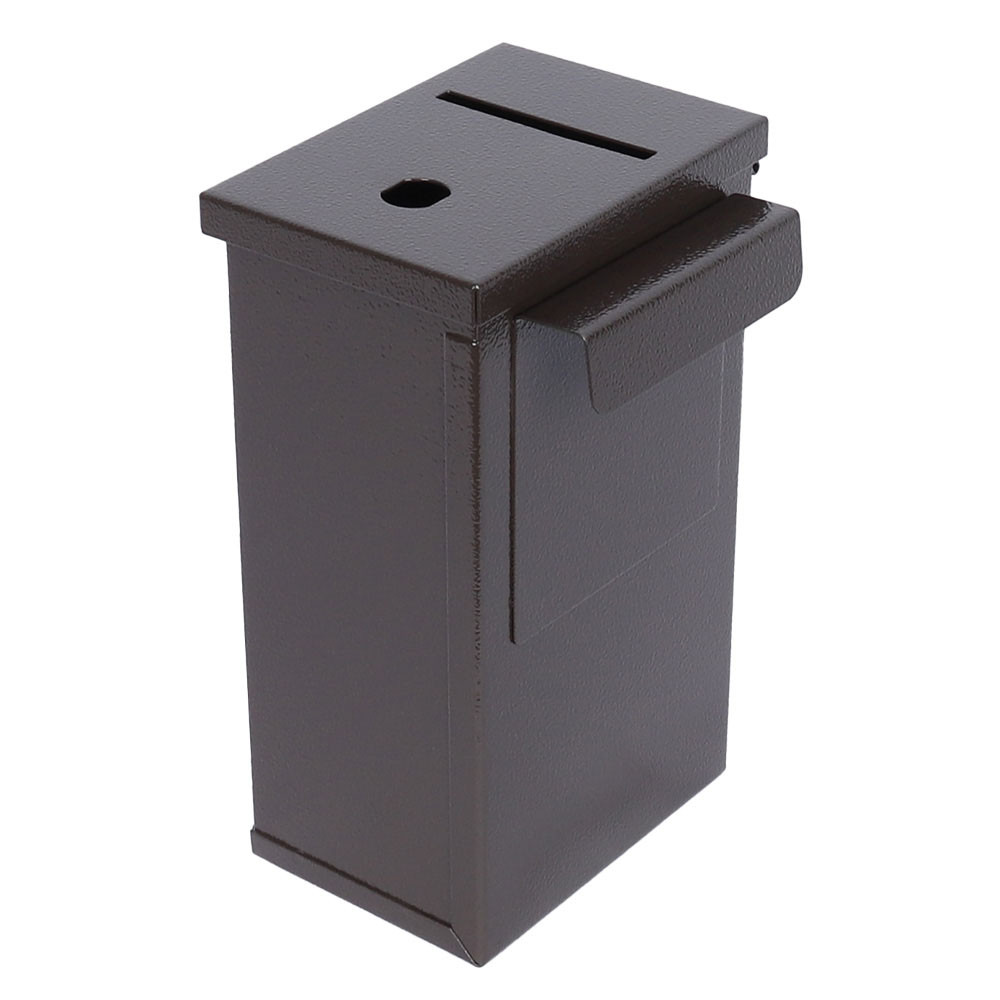 back-Tokebox Brown All Metal w/ J-Hook, Top Opening (9H x 5-1/4W x 3-3/4D)