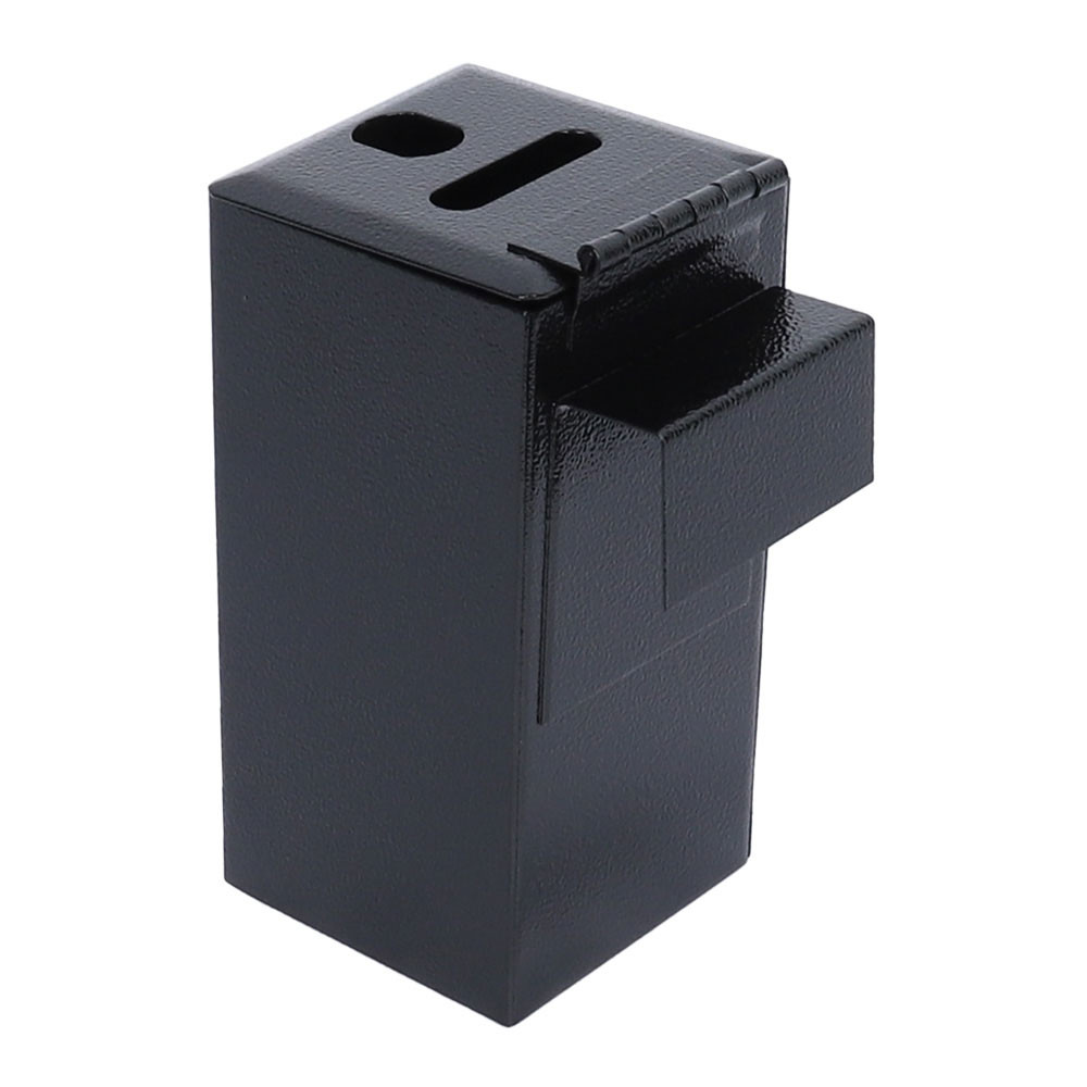 back -Tokebox Black Small, All Metal w/ J-Hook, Top Opening (6-1/4H x 3 1/8W x 3 1/8D)