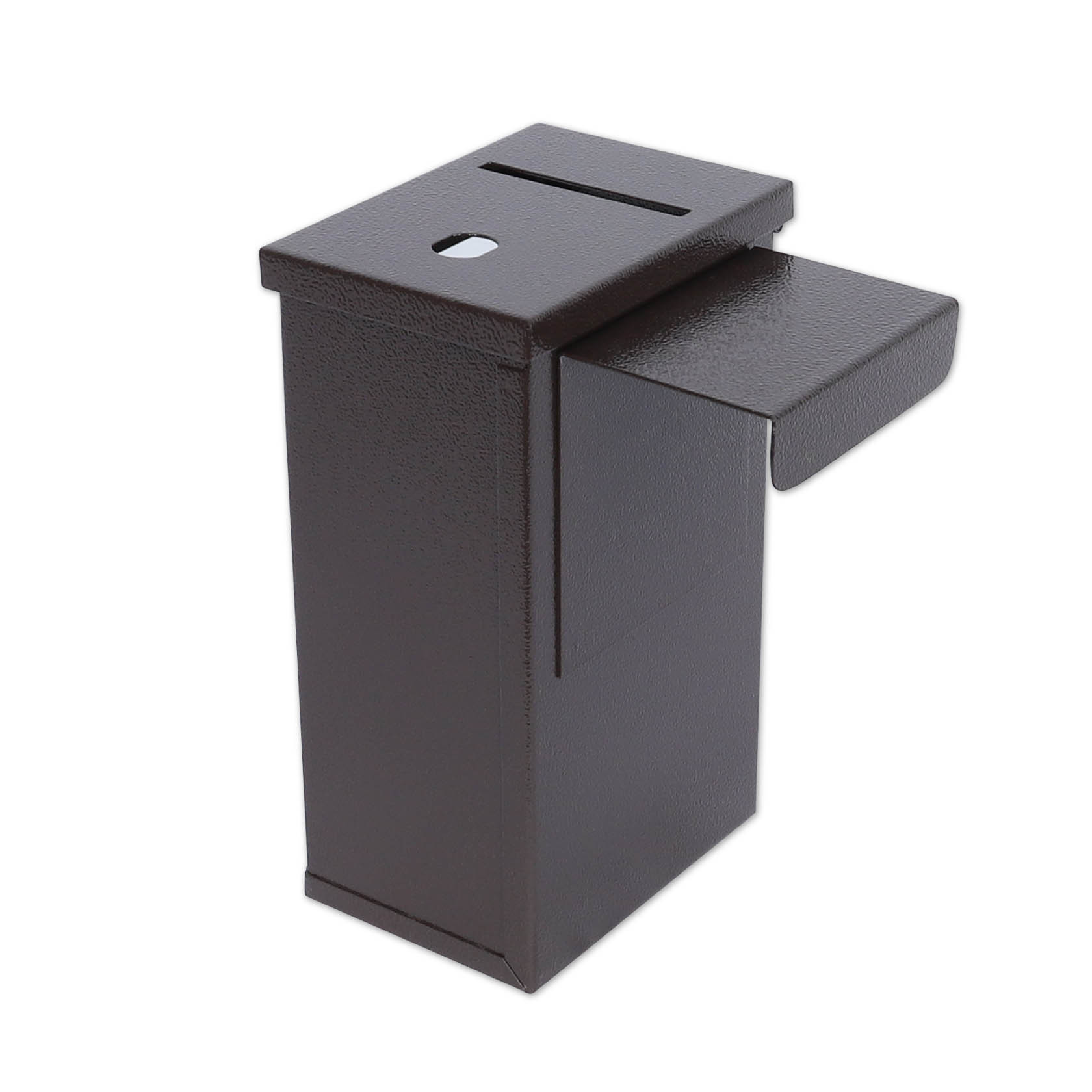 back - Tokebox Brown Metal 1 Window w/ 2-3/4J-Hook for Craps, Top Opening