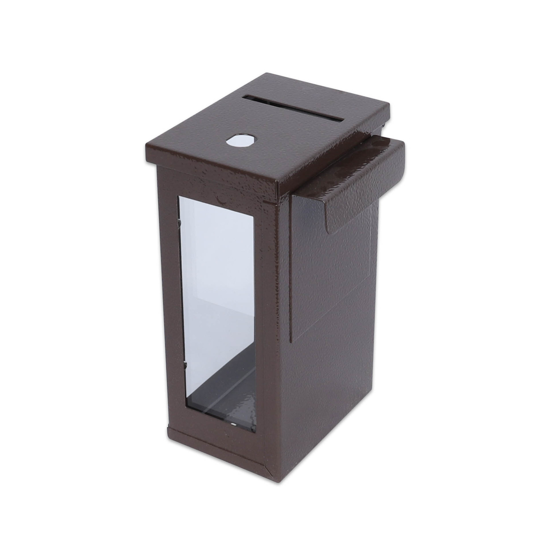 back - Tokebox Brown Metal 3 Window w/ J-Hook, Top Opening 