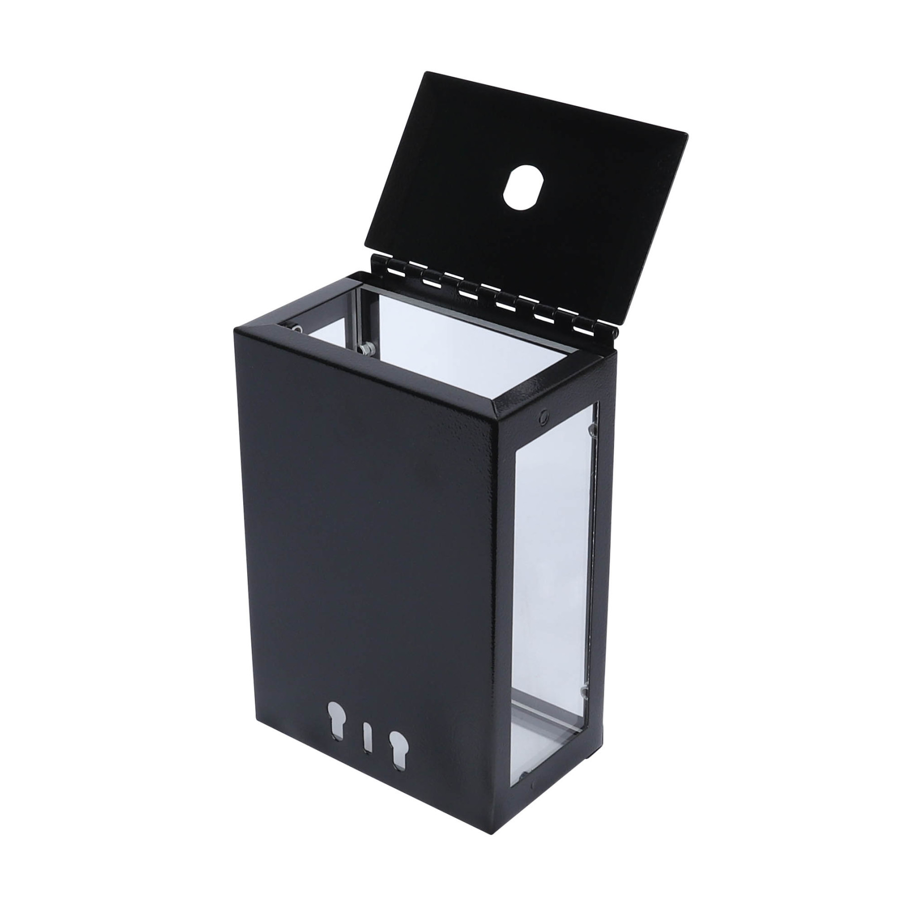 back - open - Tokebox Metal 4-Windows w/ Bracket, Bottom Opening (9H x 5-1/4W x 3-3/4D)