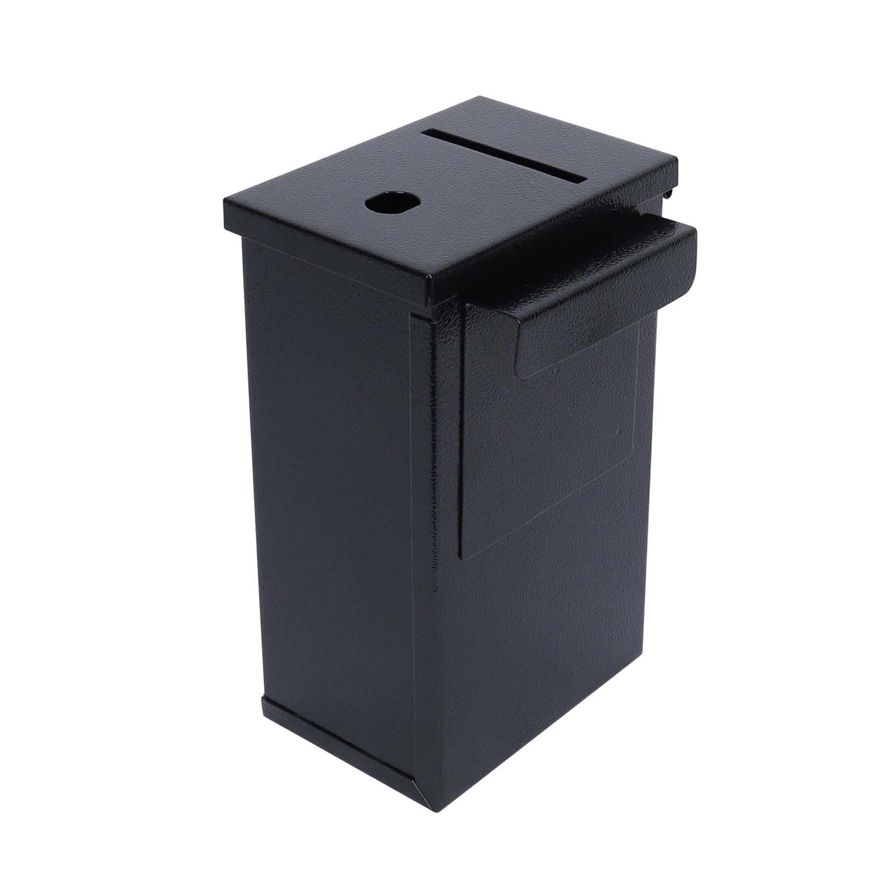 back - Tokebox Black All Metal w/ J-Hook, Top Opening (9H x 5-1/4W x 3-3/4D)