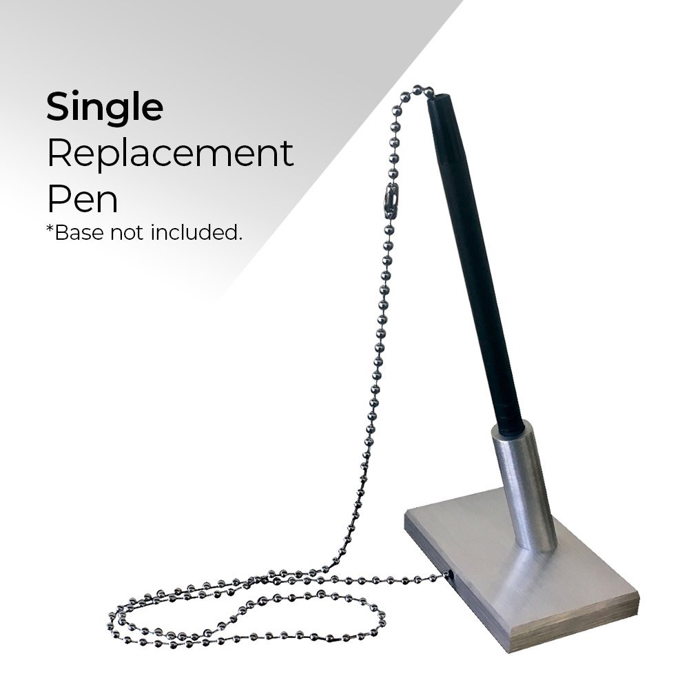 Antimicrobial Lobby Counter Single Replacement Pen - Satin Silver