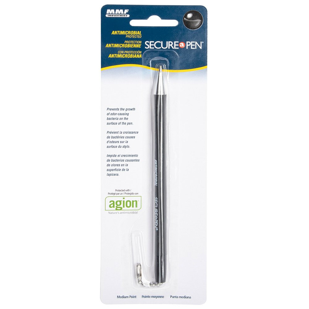  Replacement MMF Industries Secure-A-Pen Anti-Microbial - Black Ink - shown in packaging 