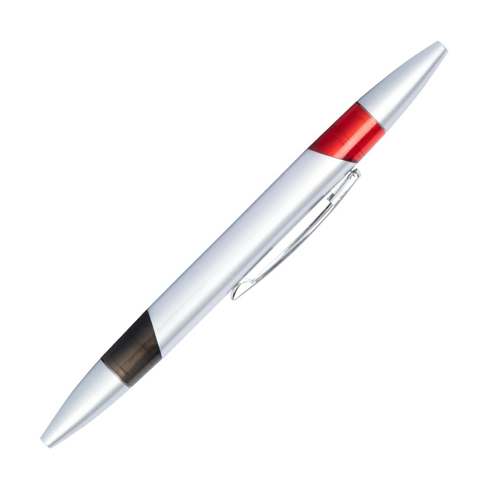 Double Ink Baccarat Casino Pens with Silver Barrel - Black & Red Ink - Ready-to-Ship - 50 per box
