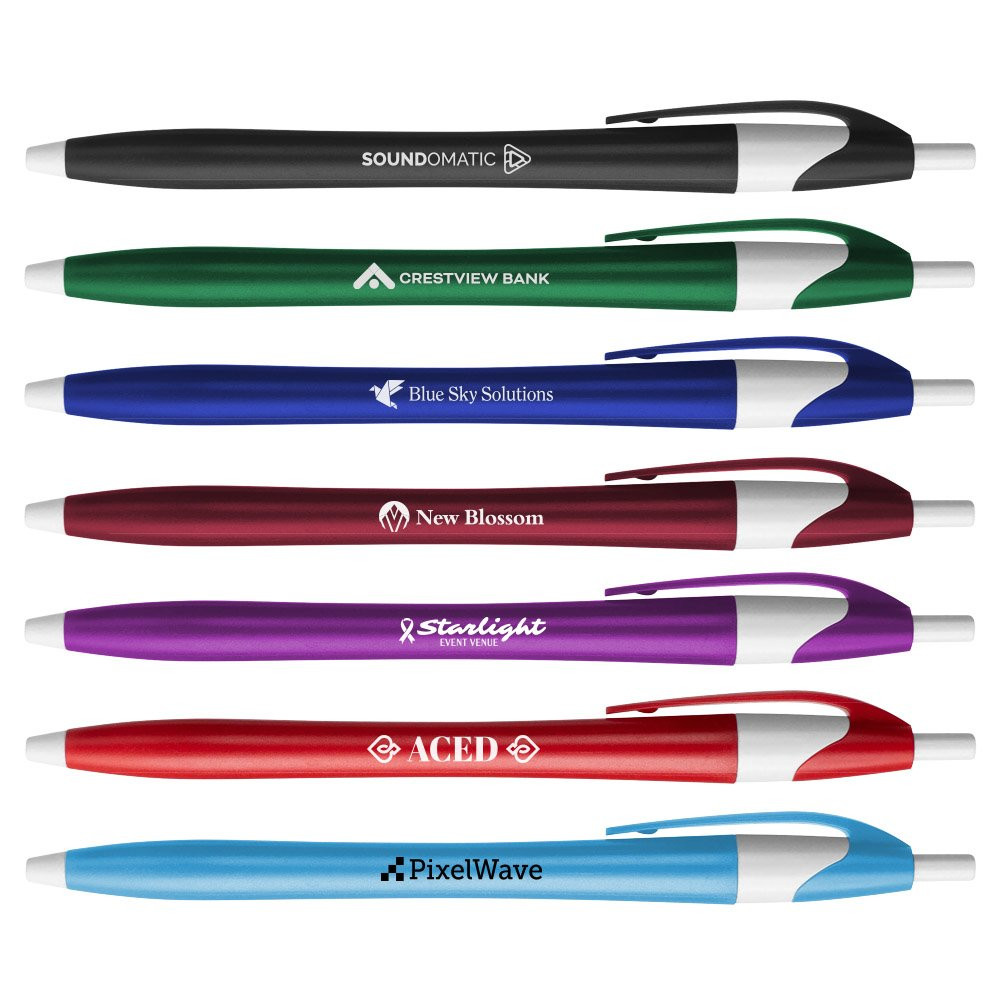 Javelin Executive Promotional Custom Pens with Colored Barrel and White Accent