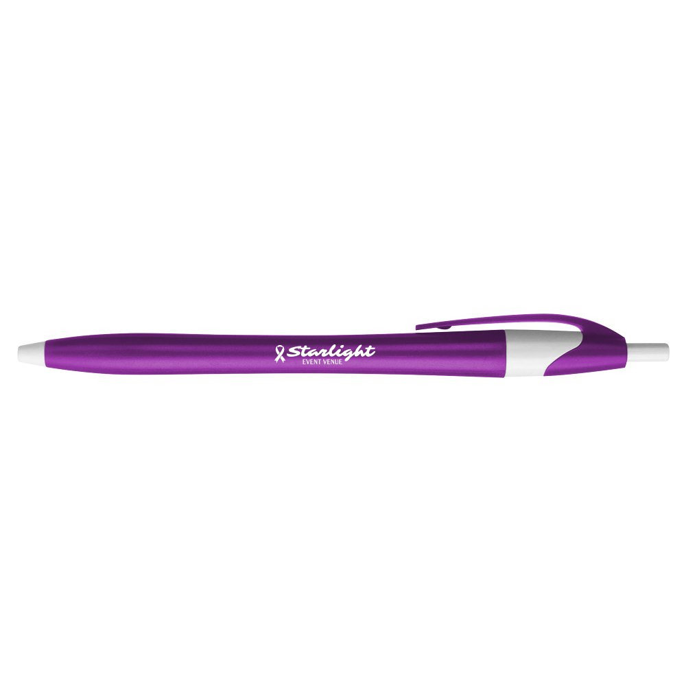 Javelin Executive Promotional Custom Pens in Purple with White Accent