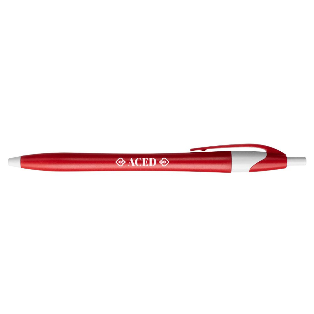 Javelin Executive Promotional Custom Pens in Red with White Accent