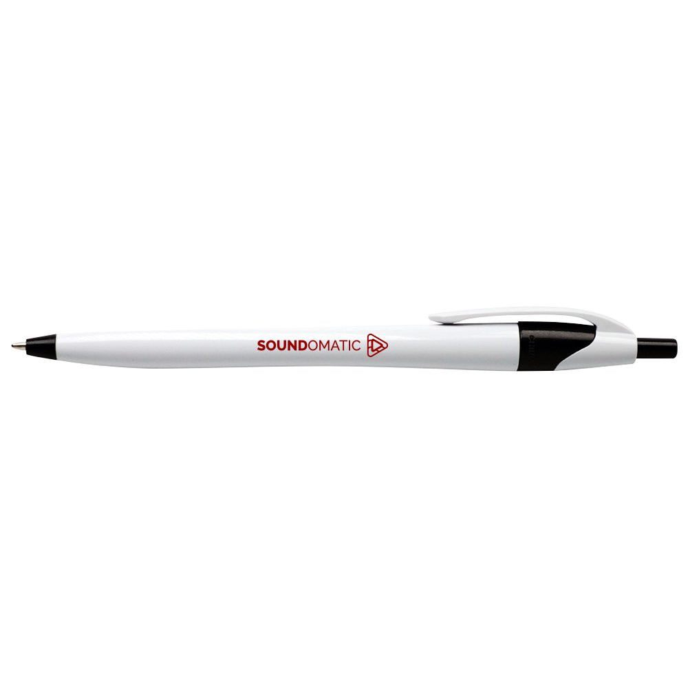 White Javelin Executive Promotional Custom Pens with Black Accent