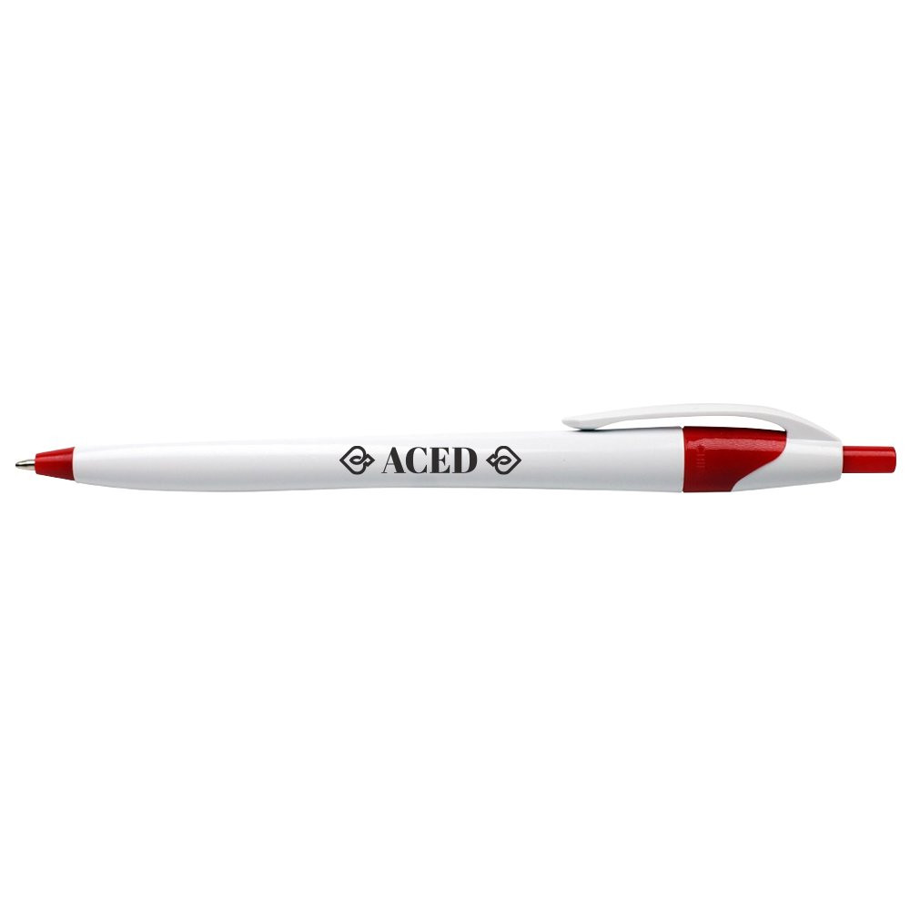 White Javelin Executive Promotional Custom Pens with Red Accent