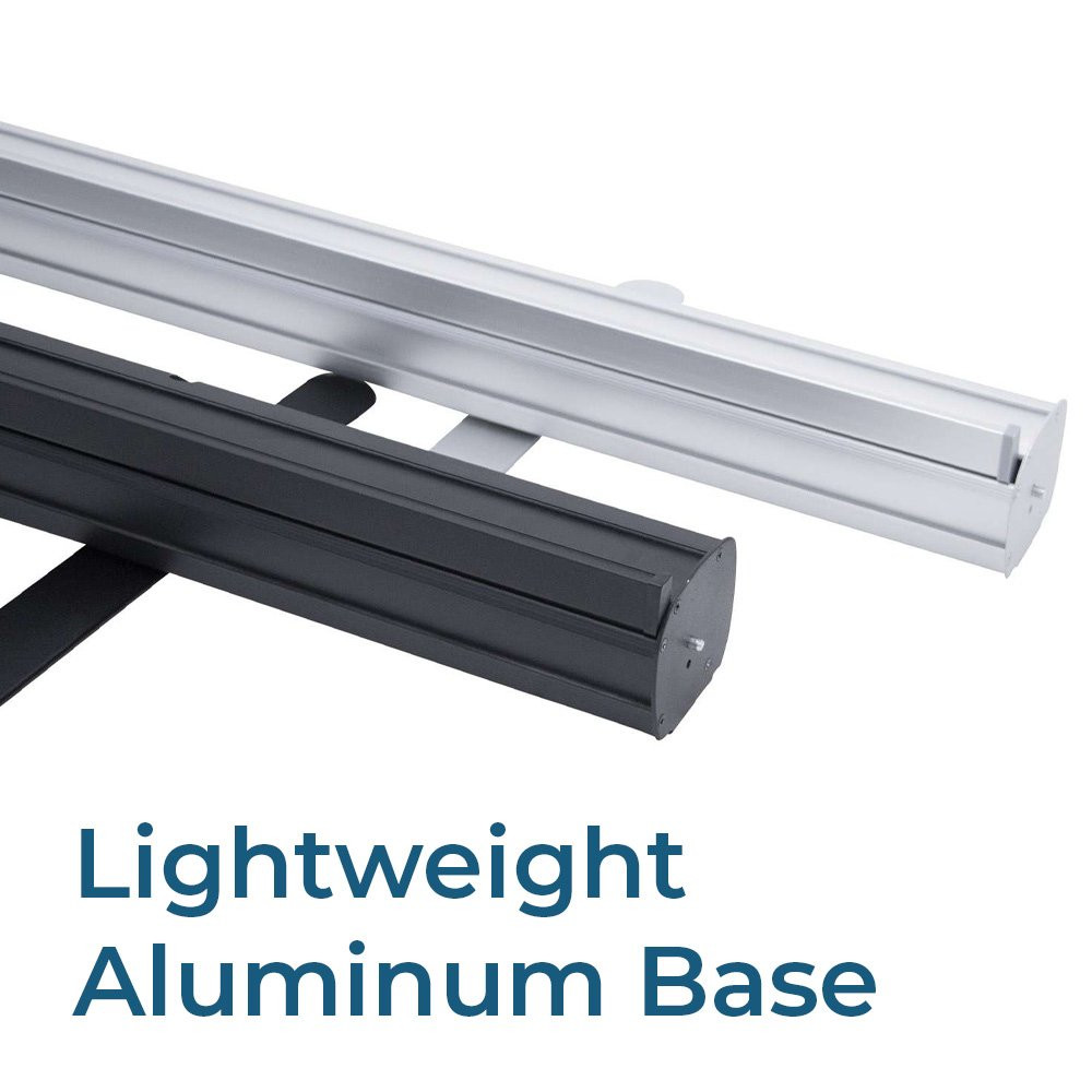 The Economy Retractor Banner has a lightweight aluminum base