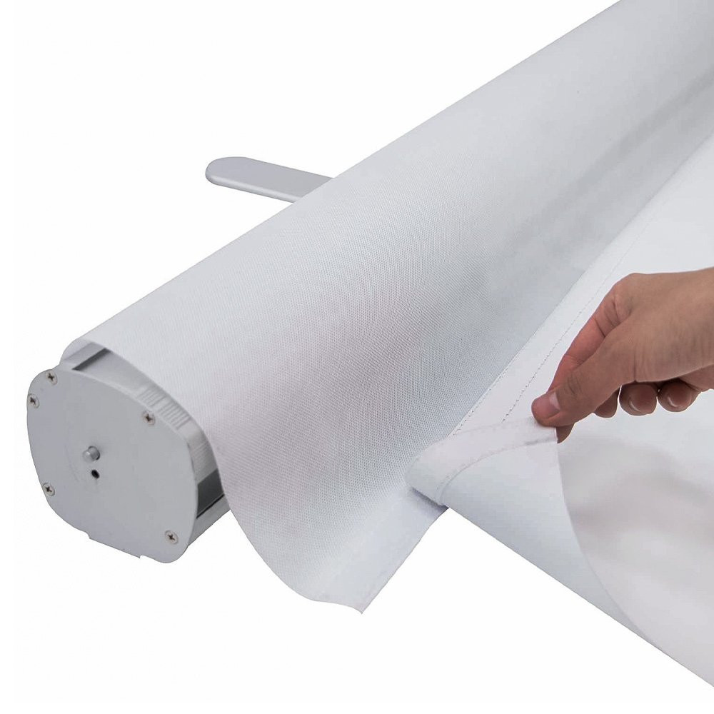 This economy plus retractor banner easily rolls up for storage