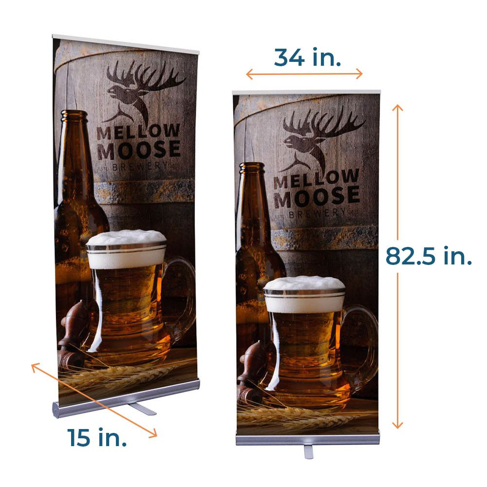 Dimensions of the Economy Plus Retractor Banner in 33.5 inch size