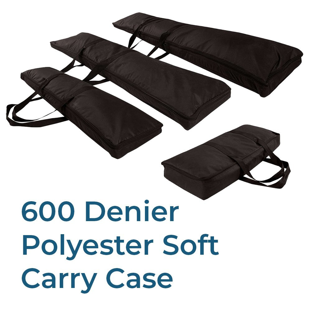 The EuroFit Fabric Banner comes with a 600 denier polyester soft carry case