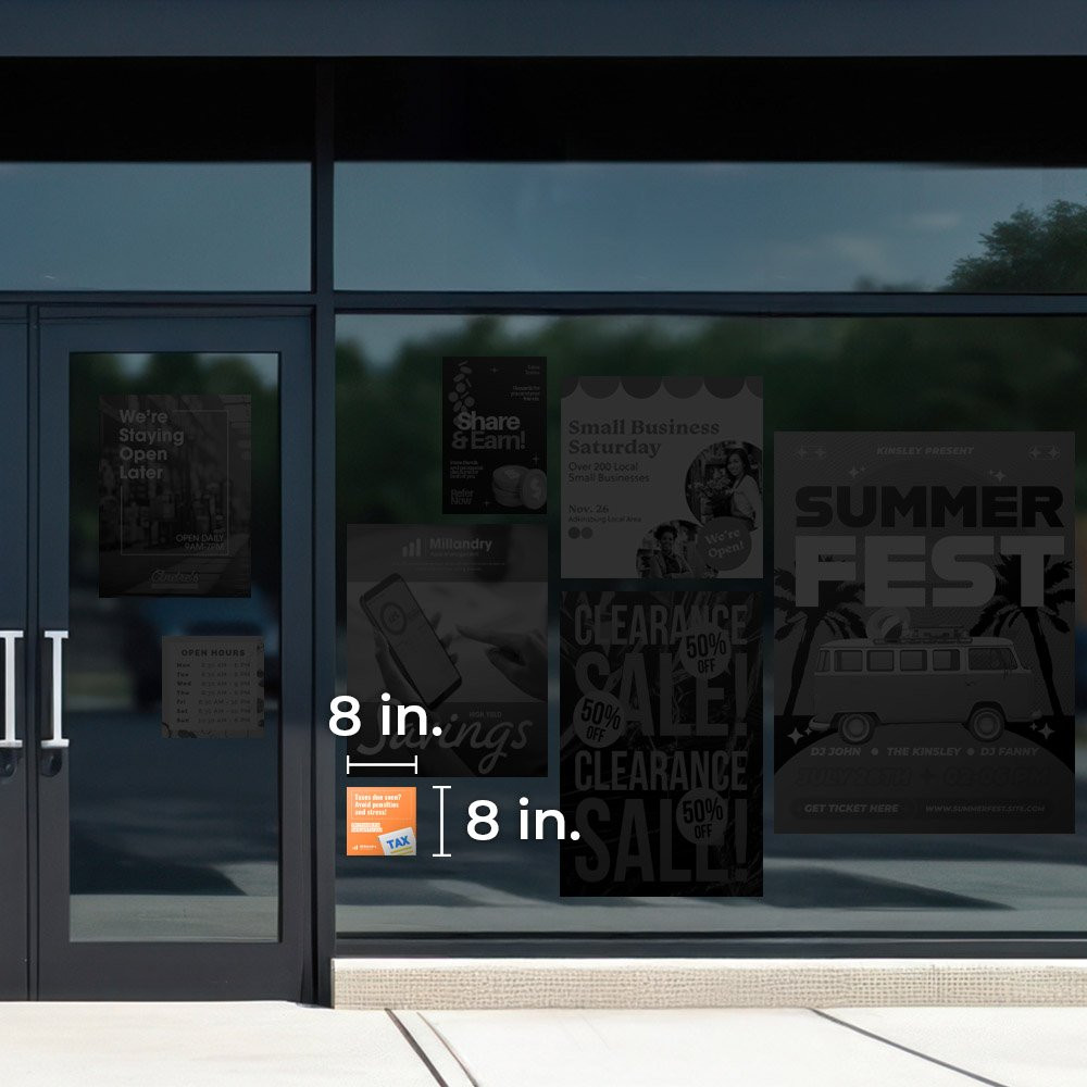 8 x 8 Custom Opaque Window Cling