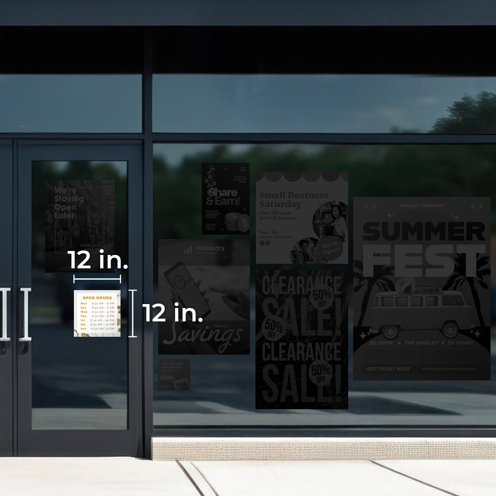 12 x 12 Custom Opaque Window Cling