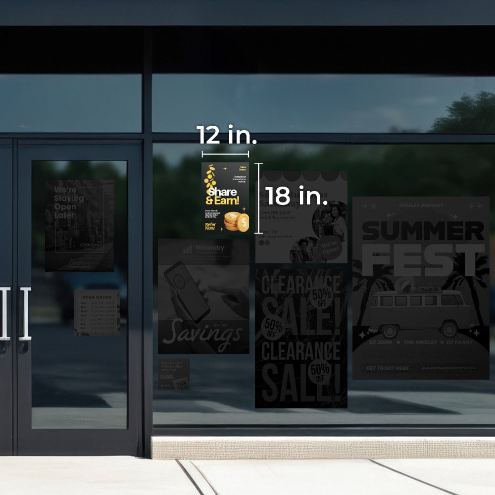 12 x 18 Custom Opaque Window Cling