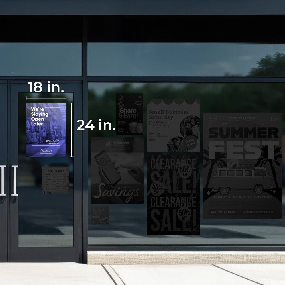 18 x 24 Custom Opaque Window Cling