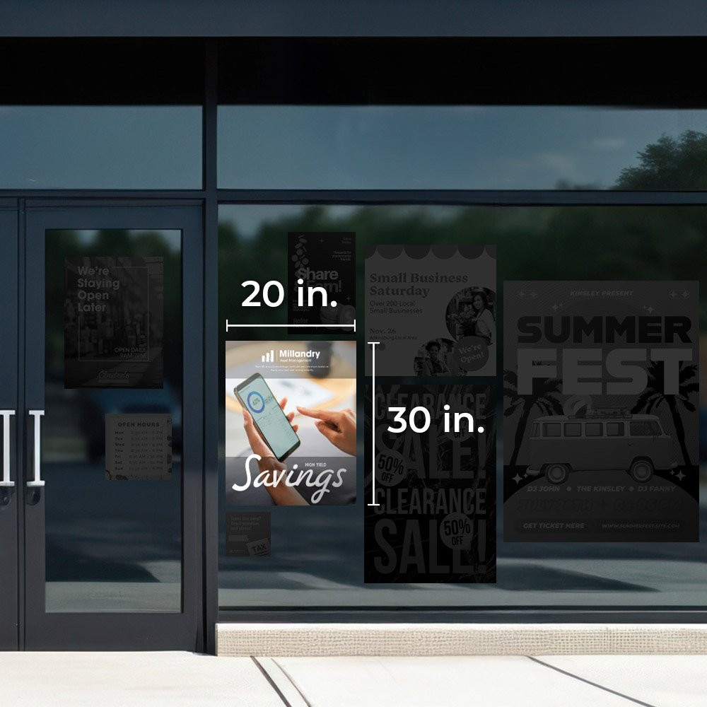 20 x 30 Custom Opaque Window Cling