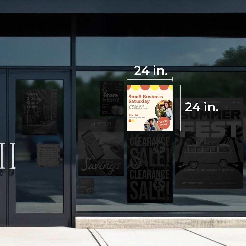 24 x 24 Custom Opaque Window Cling