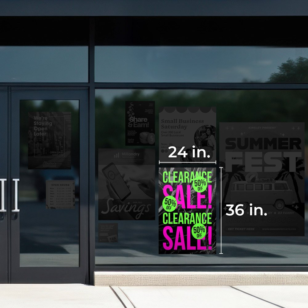 24 x 36 Custom Opaque Window Cling