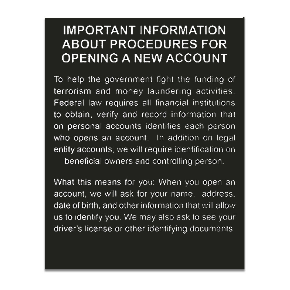 Patriot Act 2018 - 11W x 14H - Matte Black