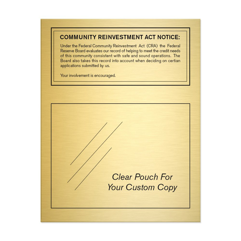 Gold - Community Reinvestment Act (Federal Reserve) 11W x 14H