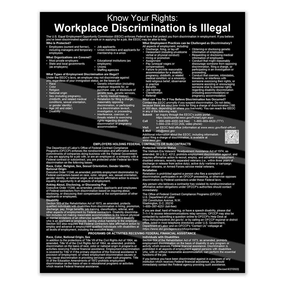 Equal Employment Opportunity (English) 11W x 14H - Gloss Black